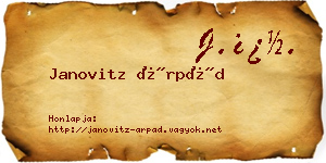 Janovitz Árpád névjegykártya